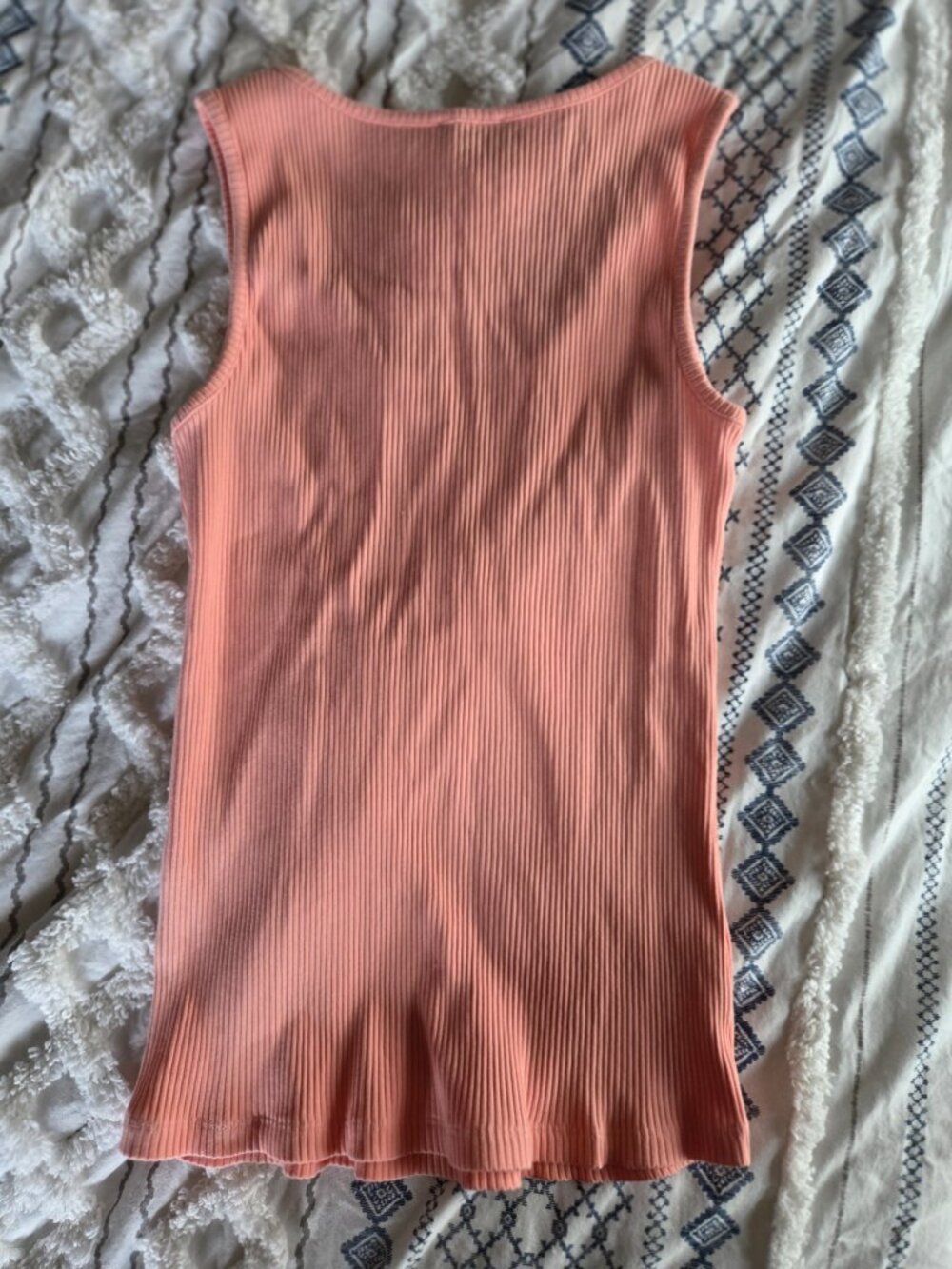 Peach Ribbed Tank - Picture 2 of 3